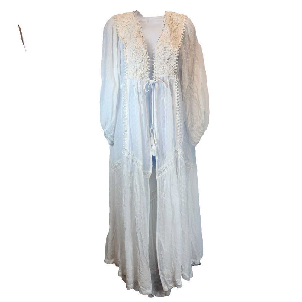 Free People Women Intimately Our Spring Fling Robe Size M Semi Sheer Dainty Sexy - Picture 2 of 11